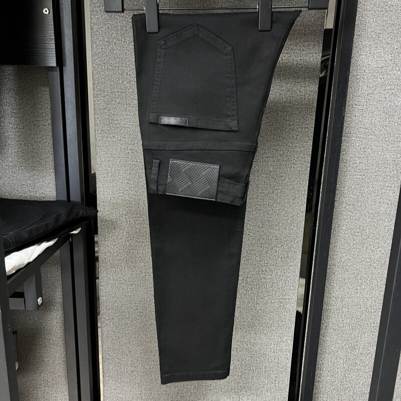【秋夏新品常规黑白九分长裤】轻奢弹力薄款修身小脚牛仔高端定制