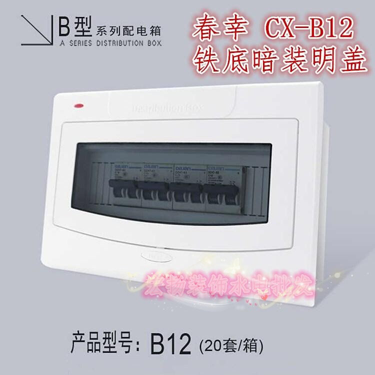 春幸配电箱照明箱家用电CX-B12豪华型断路器组合配电箱暗装12回路