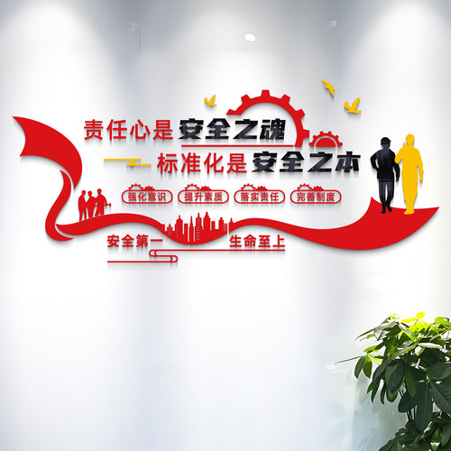 车间厂房工地生产背景墙面贴纸公司企业文化装饰安全警示标志语牌