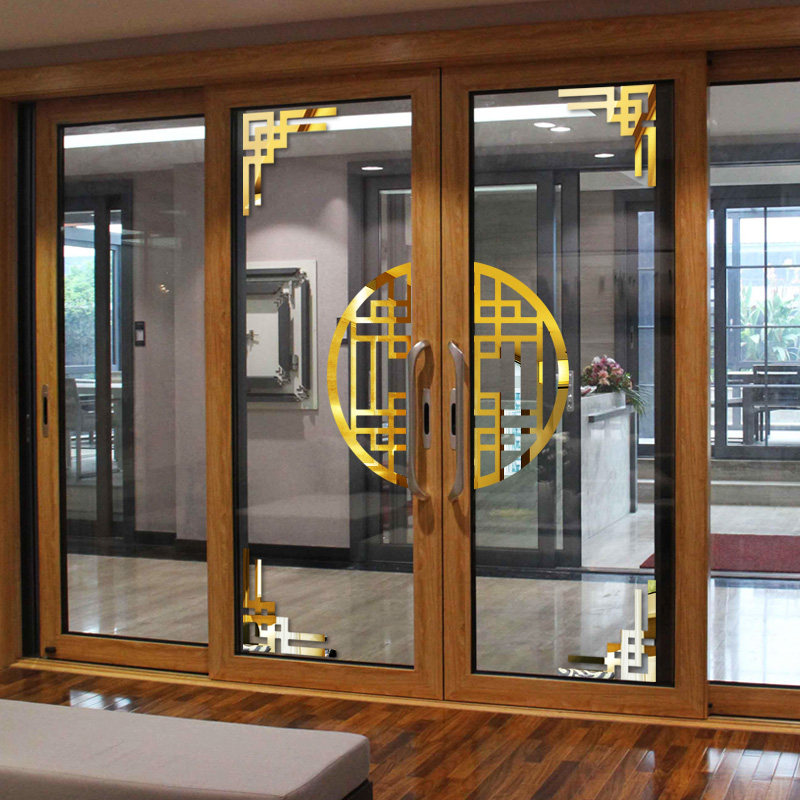 中式镂空窗花亚克力墙贴对角花