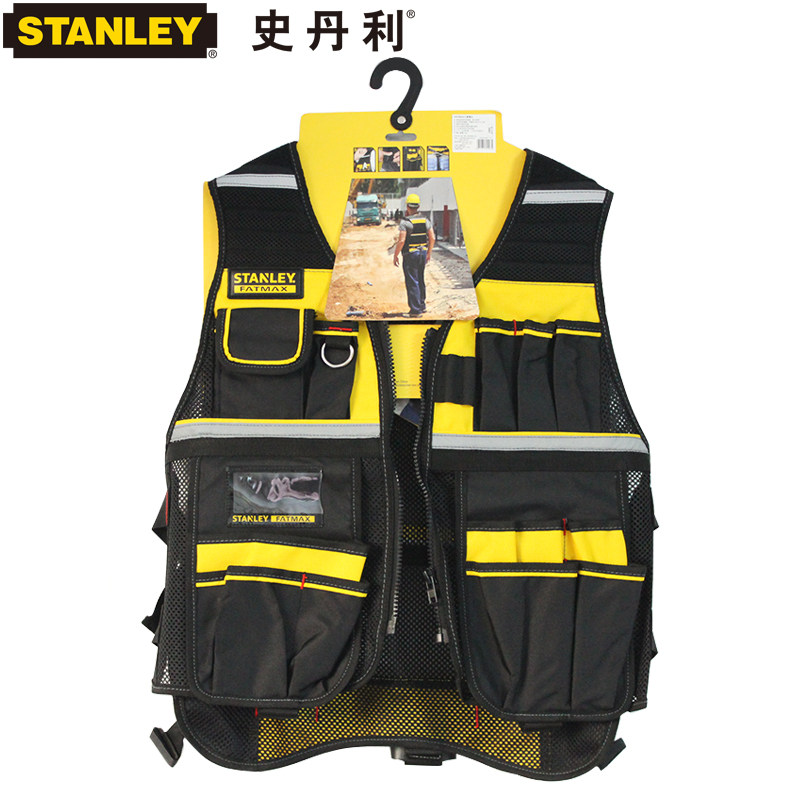 史丹利工具背心工作马甲电工工作衣多功能插兜式工作服工具腰包