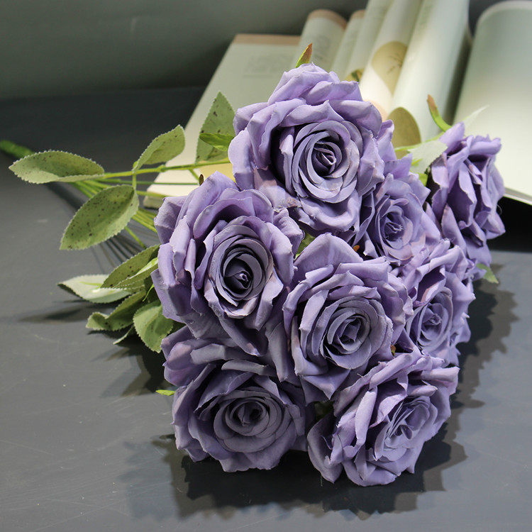 婚庆婚礼花排花9头把束秋色仿真玫瑰花假花束绢花艺装饰餐桌花艺,家居饰品,仿真花/假花,淘宝优惠券,粉丝福利购,淘宝优惠卷