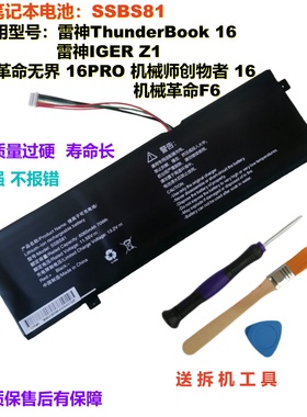 适合机械革命 无界16 Pro F6RS-5BB6U 16HDS-7BB6U F6 电池SSBS81