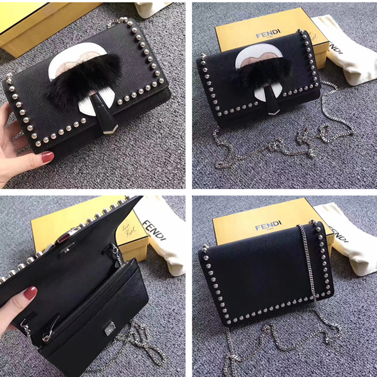 Fendi·ÒµÏ ¾µäÀÏ·ðÒ¯wocö¤·¸Ç°üºÚÉ«Á´Ìõ°üµ¥¼ç°üÅ®°üб¿æ°ü