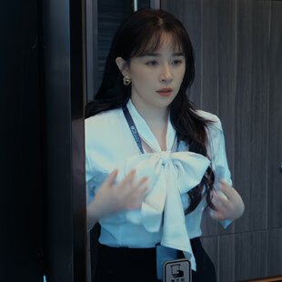 欧洲夜色正浓阚清子乔海伦同款衬衫上衣蝴蝶结衬衫短裙女衣服潮