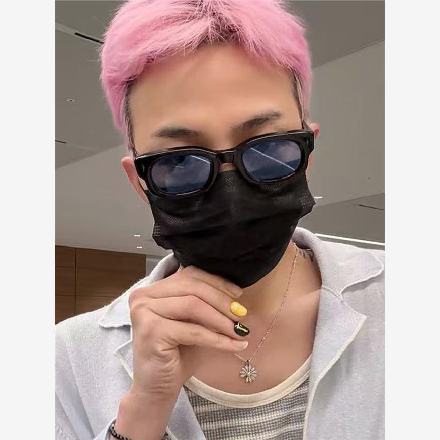欧洲权志龙同款墨镜男款痞帅复古猫眼小方框蓝色防紫外线近视太阳