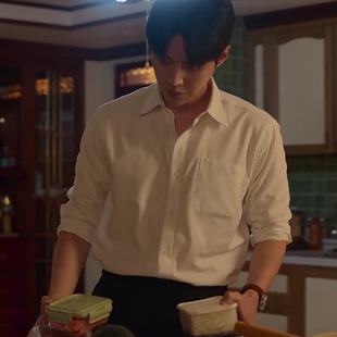 欧洲韩剧爱情怎么翻译金宣虎周浩镇同款衬衫上衣翻领衬衣男衣服潮