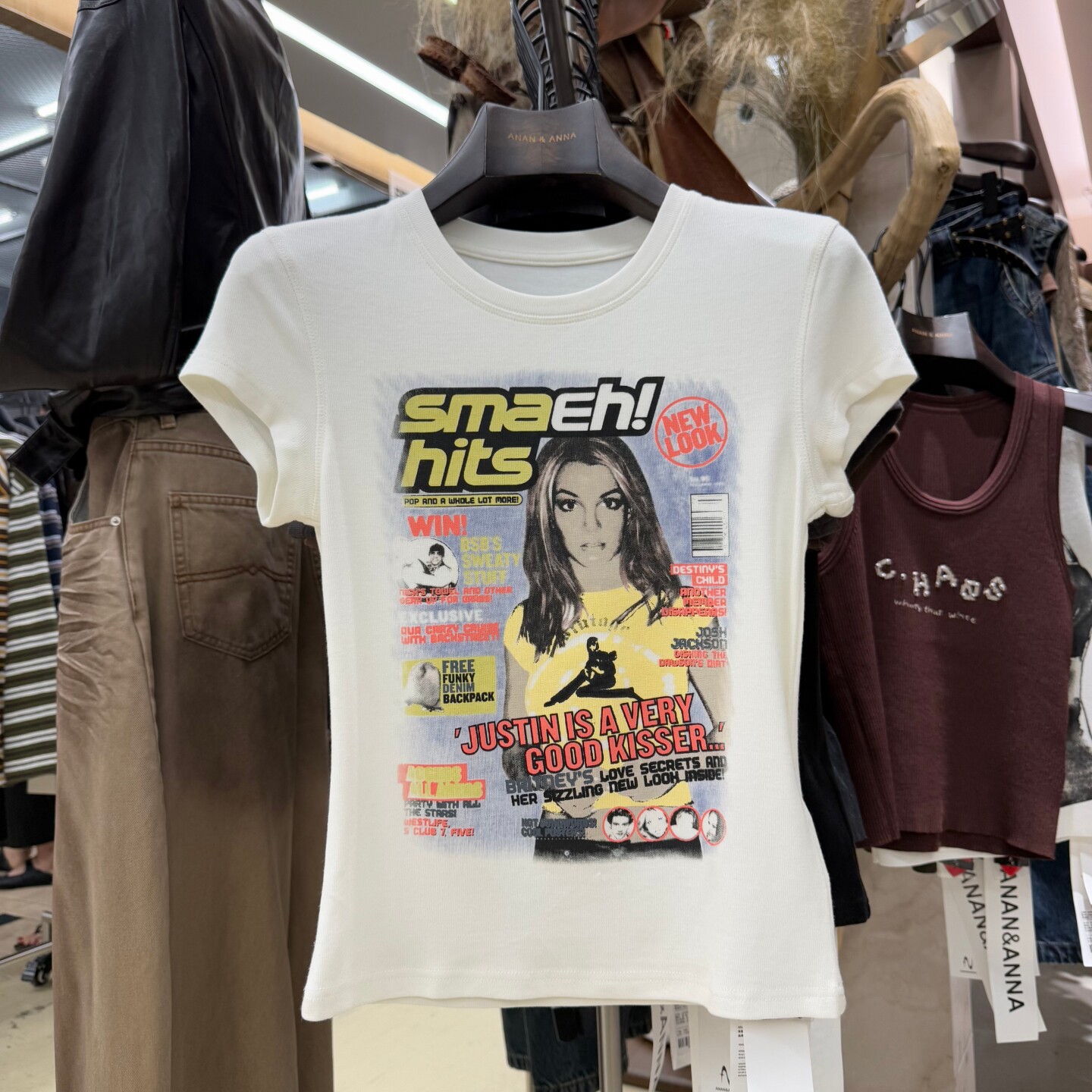 欧洲站2026早秋新款美式复古杂志封面印花圆领短袖T恤女辣妹上衣
