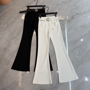 百搭休闲裤 W1996欧洲站2026春季 显瘦微喇长裤 气质高腰修身 女 新款