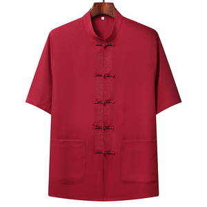 T209P42夏季风棉麻套装刺绣唐装居士服汉服爷爷太极服爸爸装图片