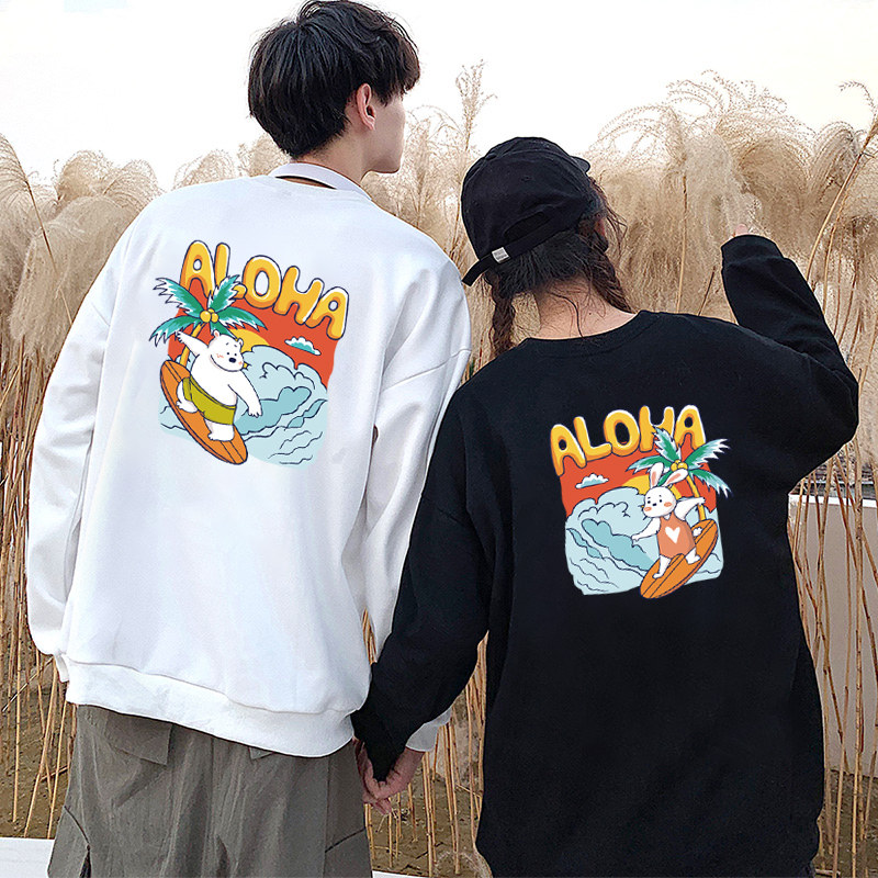 很仙的情侣装两件秋装小众设计感秋装套装圆领卫衣情侣款春秋款潮