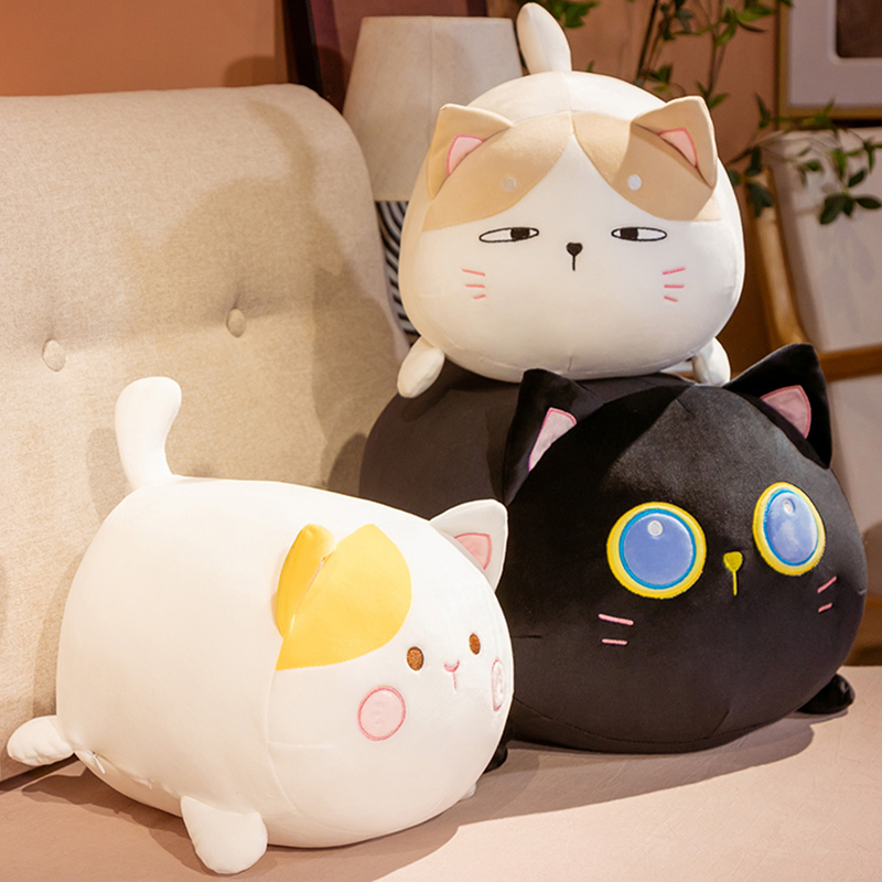超软黑猫咪玩偶毛绒具抱睡公