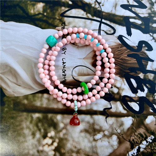 天然贝佛珠手链三圈原矿女