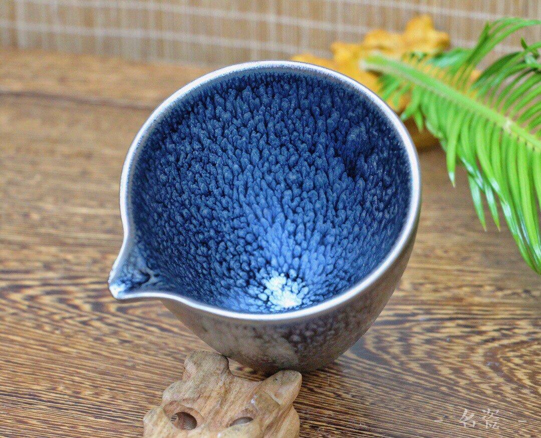 建盏原产地百花油滴盏原矿铁胎公道杯茶海分茶器许有文师傅制茶具