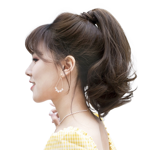 超轻梨花假发马尾绑带式抓夹少量短卷发仿真发蓬松自然中长短卷发