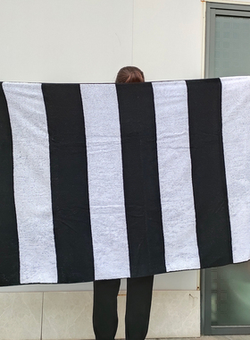 Fasthouse原单100%纯棉浴巾双面条纹特厚大尺寸柔软吸水沙滩毛巾