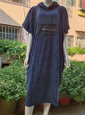 Barney cools速干浴衣吸水黑色沙滩游泳冲浪冬保暖换衣连帽斗篷