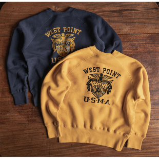 运动衫 NON 复古短款 西点军校USMA拉毛套头卫衣插肩袖 USN STOCK
