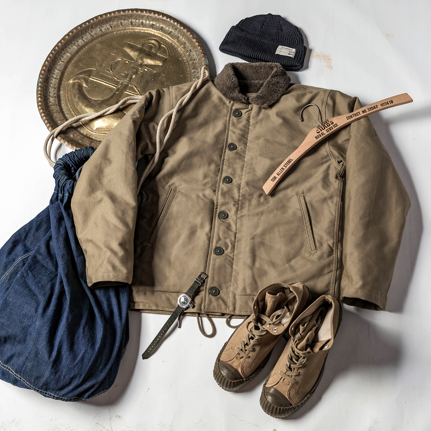 恶犬BRONSON初期1st实验型N-1甲板服DECK夹克N1羊毛内胆外套USN