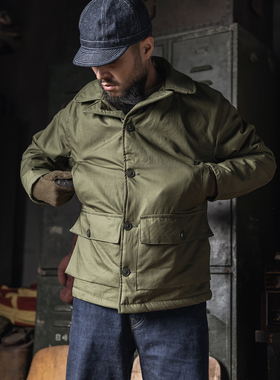 恶犬BRONSON复刻USN AL-1海军飞行夹克植绒羊毛内里外套55J13大衣