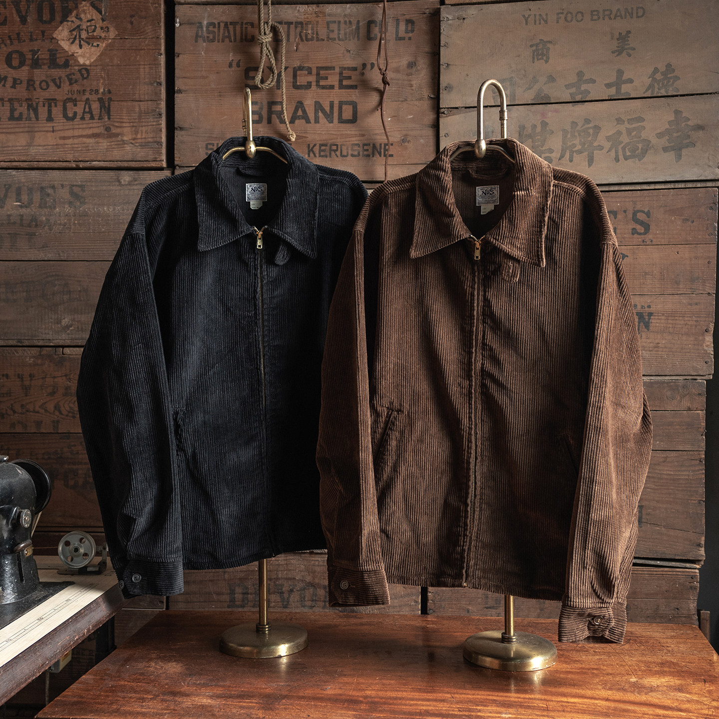 NON STOCK加厚9坑纯棉灯芯绒短款工装夹克COSSACK哥萨克简洁外套