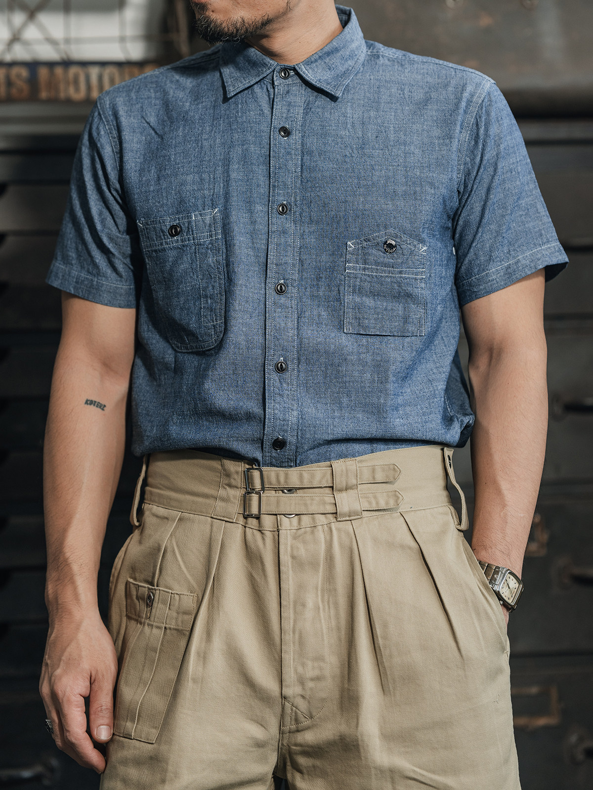 Non Stock WW2简化版1942山型口袋青年布短袖衬衫 竹节纱工装衬衣,男装,衬衫,淘宝优惠券,粉丝福利购,淘宝优惠卷