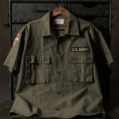 NON ARVN空降一师刺绣绿衬衣 衬衫 STOCK越战MAVC顾问团OG 107短袖