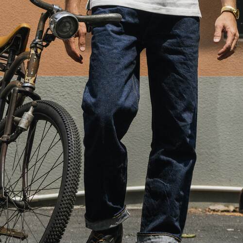 恶犬钮扣长裤牛仔裤赤耳丹宁原色