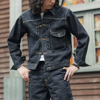 翻领四季短款牛仔夹克赤耳丹宁潮