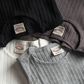 T恤衫 Non Knit略修身 针织圆领素色打底短袖 Stock法式 螺纹Ribbed