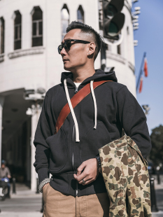 Stock加厚重磅毛圈底拉链连帽卫衣男士 Non 纯色帽衫 潮WOO专属