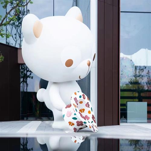 户外景观兔子玻璃钢雕塑商场美陈创意卡通公仔摆件玻璃钢动物雕塑