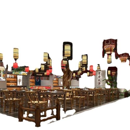 中式客厅吊灯中国风羊皮灯具饭店火锅店餐厅酒店大堂工程非标定制