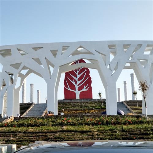 大型不锈钢廊架公园广场景观工程户外大型创意镂空玻璃钢廊架雕塑