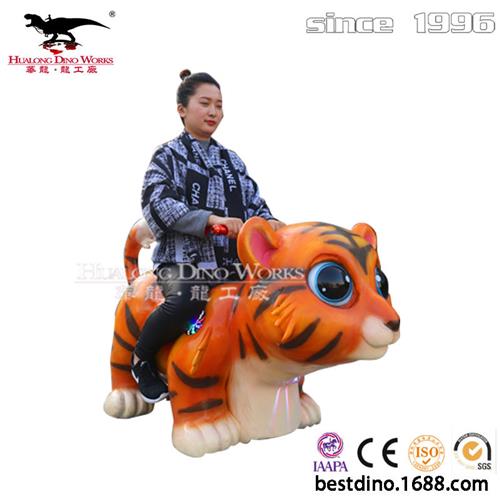 仿真动物公园游乐场广场坐骑机械电动小车亲子乘骑仿真老虎小车