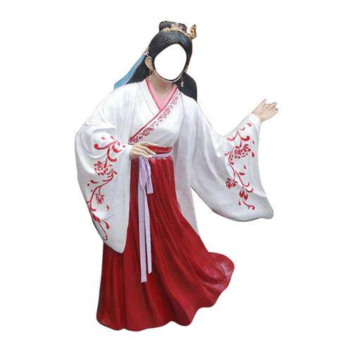 云南大理玻璃钢网红空脸雕塑古代汉服露脸摆件打卡拍照景区装饰