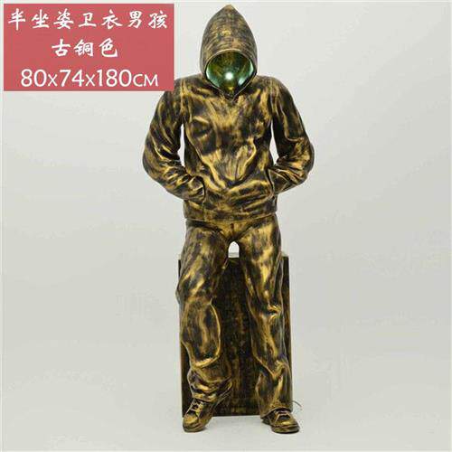 无脸卫衣男孩雕塑商场酒吧KTV售楼部网红打卡美陈装饰落地大摆件
