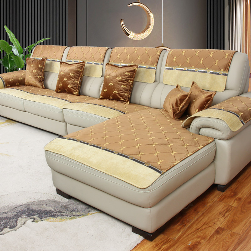 高端真皮沙发垫坐垫子防滑绣花四季通用沙发套盖巾雪尼尔时尚新款,居家布艺,沙发垫,淘宝优惠券,粉丝福利购,淘宝优惠卷