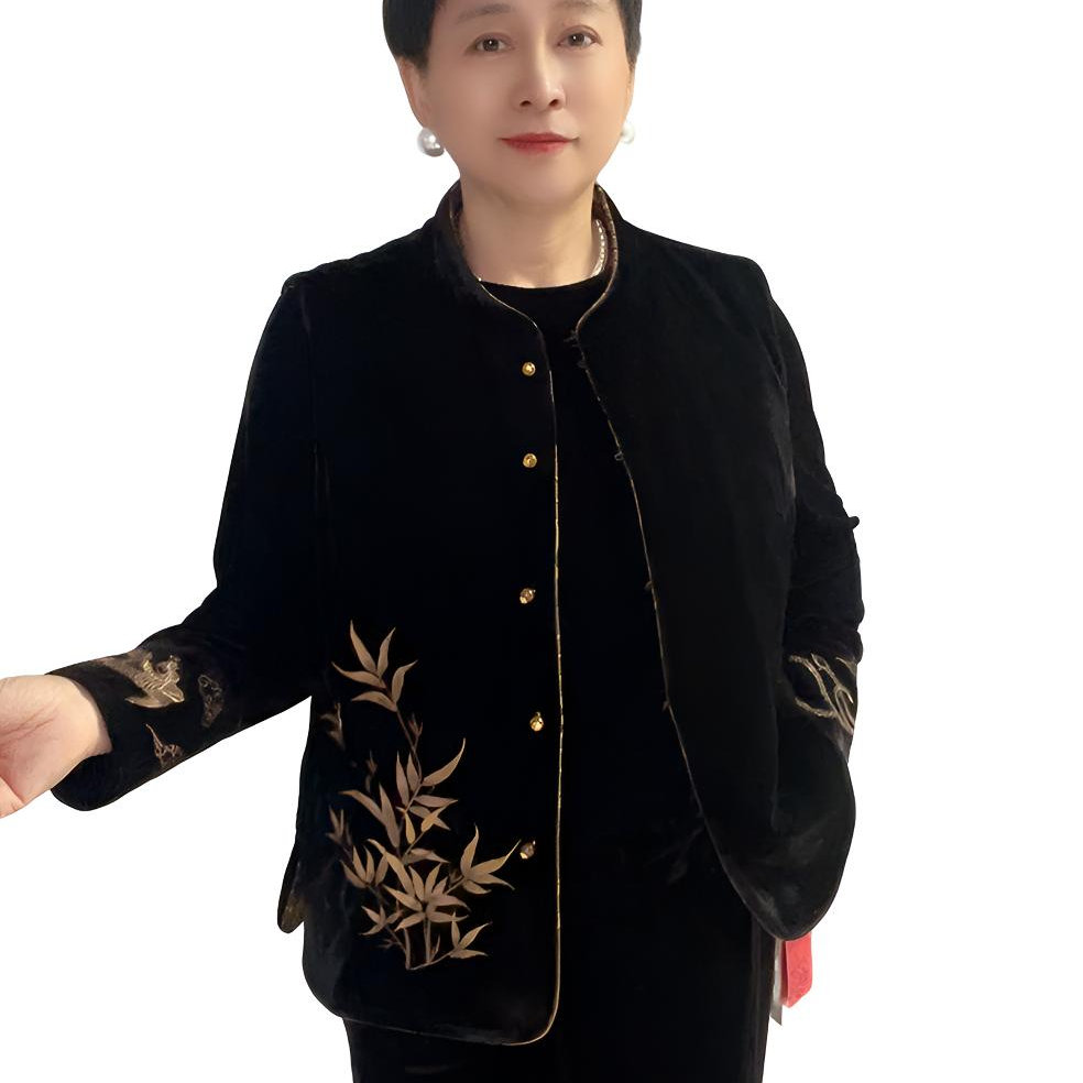 国风马甲新款中老年女装秋冬老妈春秋2025新款大气精品妈妈棉马甲
