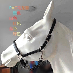 马龙头马术运动马匹装 备牵马龙套PVC牵马龙头多种颜色大小可调节