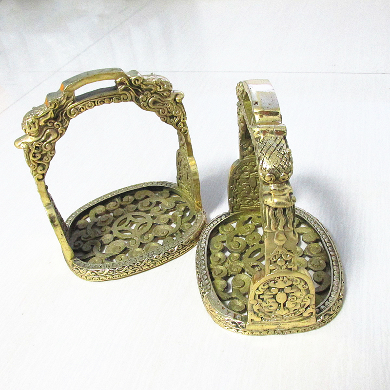 黄铜马镫龙头马鞍马具运动