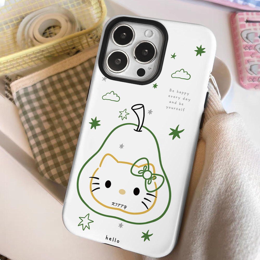 夏日油画iPhone15菲林适用16plus苹果12/13韩国进口二合一14promax简约helloKitty手机壳iphonex防摔保护xr