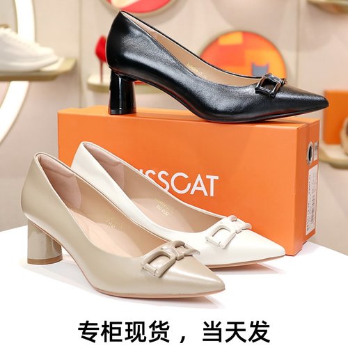 KISSCAT接吻猫春粗高跟女鞋单鞋