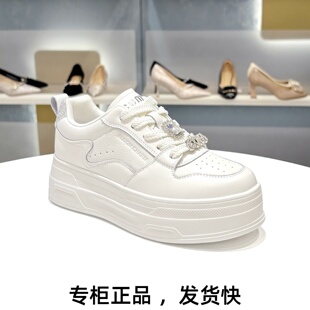 COMELY康莉2026厚底女鞋休闲板鞋增高水钻小白鞋KKF56636BA01CM5