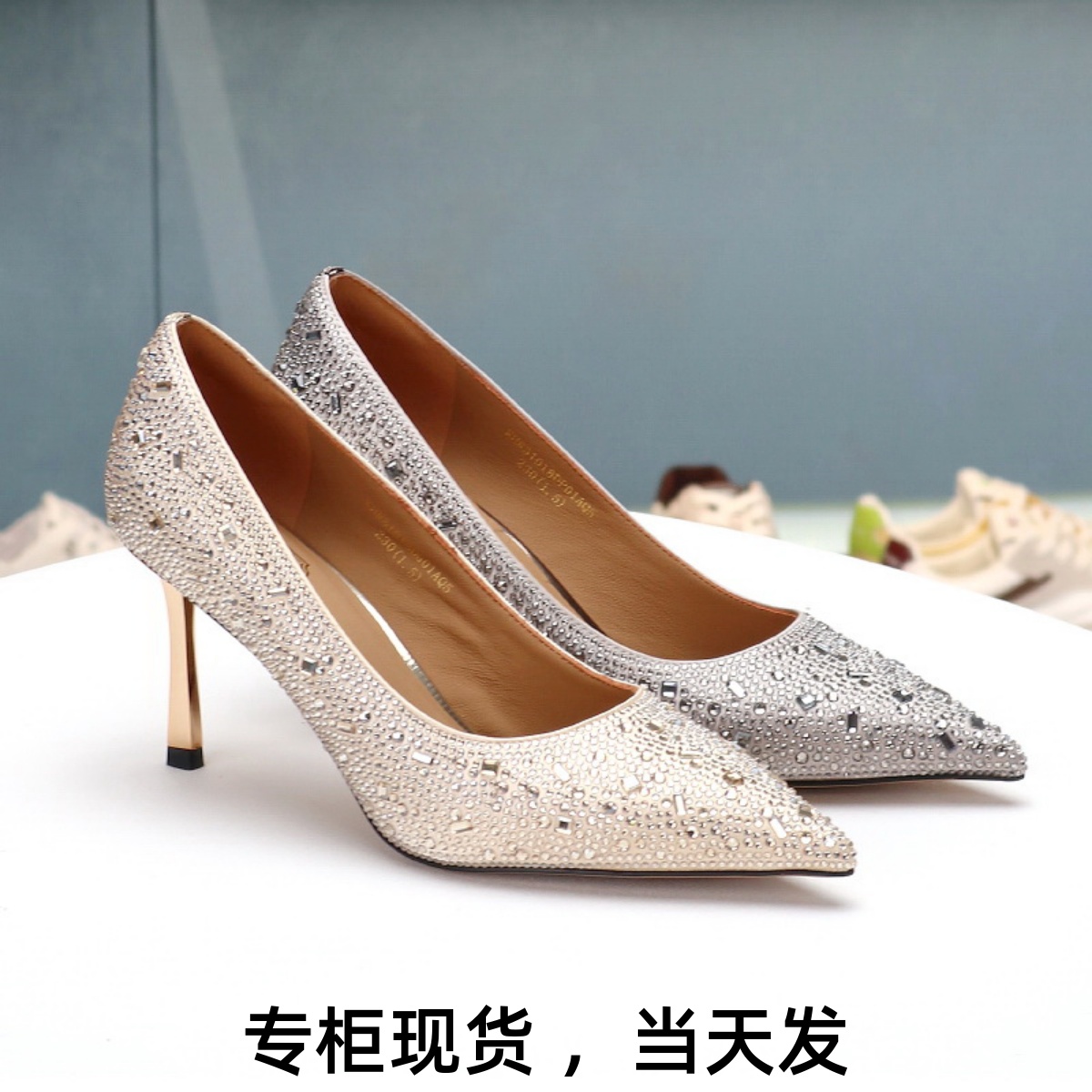 康莉细跟宴会高跟鞋婚鞋单鞋