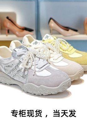 COMELY康莉2025德训鞋休闲鞋系带珍珠串珠透气软底运动鞋KMT56393