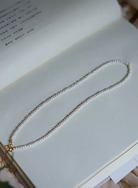 天然淡水珍珠小珍珠项链 可定制大小 温柔百搭 锁骨链 chock链