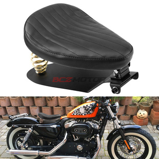 适用于哈雷太子车XL1200 X48 72 883摩托车改装复古弹簧坐垫坐包