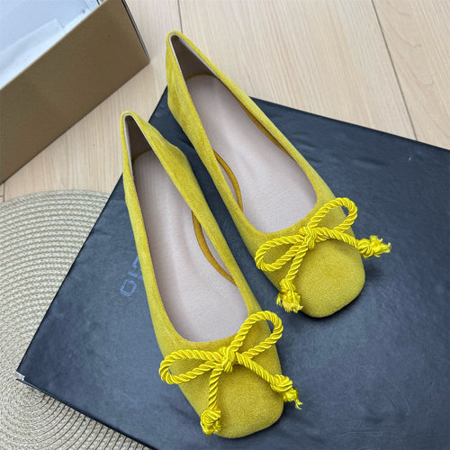 方头浅口单鞋女平底鞋芭蕾舞鞋