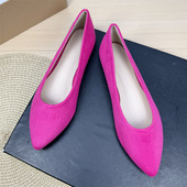 单鞋 百搭浅口简约休闲工作职业 一脚蹬41一43船鞋 尖头女鞋 平底大码